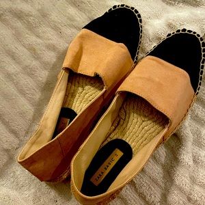 Zara two tone leather black espadrille size 39